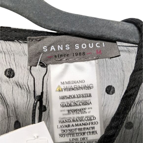 NWT SANS SOUCI Draped in Love Polka Dot Sheer Top M - Picture 5 of 8